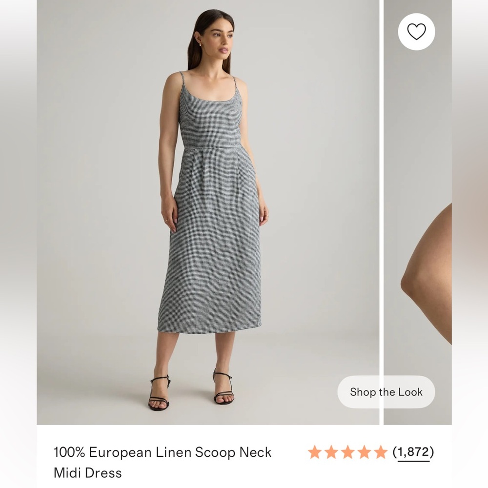 Quince 100% European Linen Scoop Neck MIDI Dress